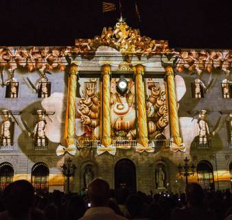 BCN light projection on Barcelona City Hall