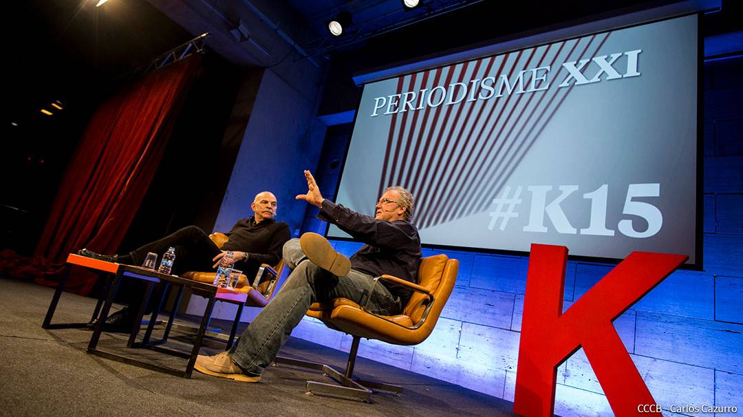 Foto: CCCB - Carlos Cazurro Martín Caparrós i Jon Lee Anderson al CCCB