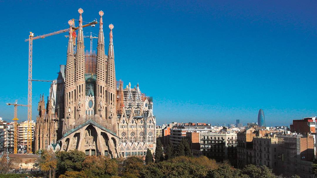 View of the Passion Facade of the Sagrada Família
